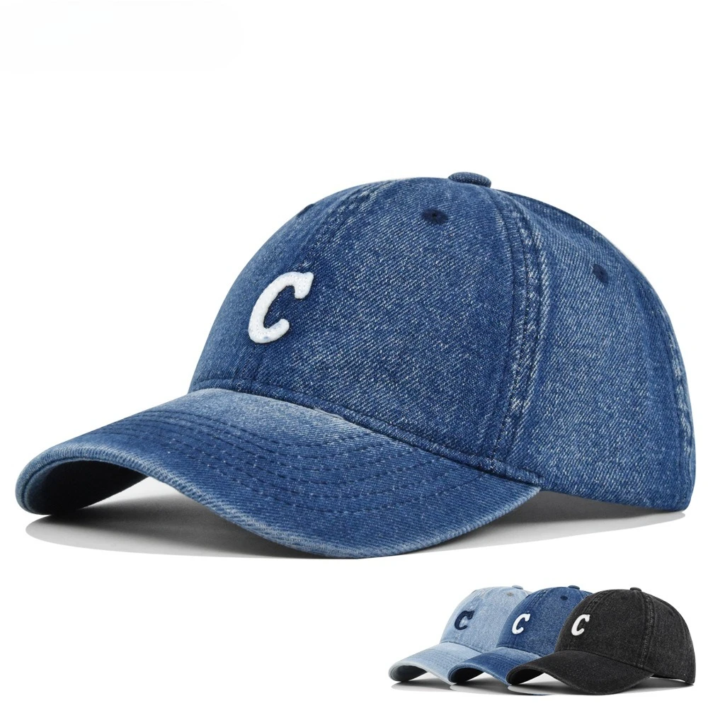 

Washed Cotton Baseball Cap for Men Women Unisex Letter C Embroidery Fishing Cap Outdoor Adjustable Snapback Cap Dad Trucker Hat
