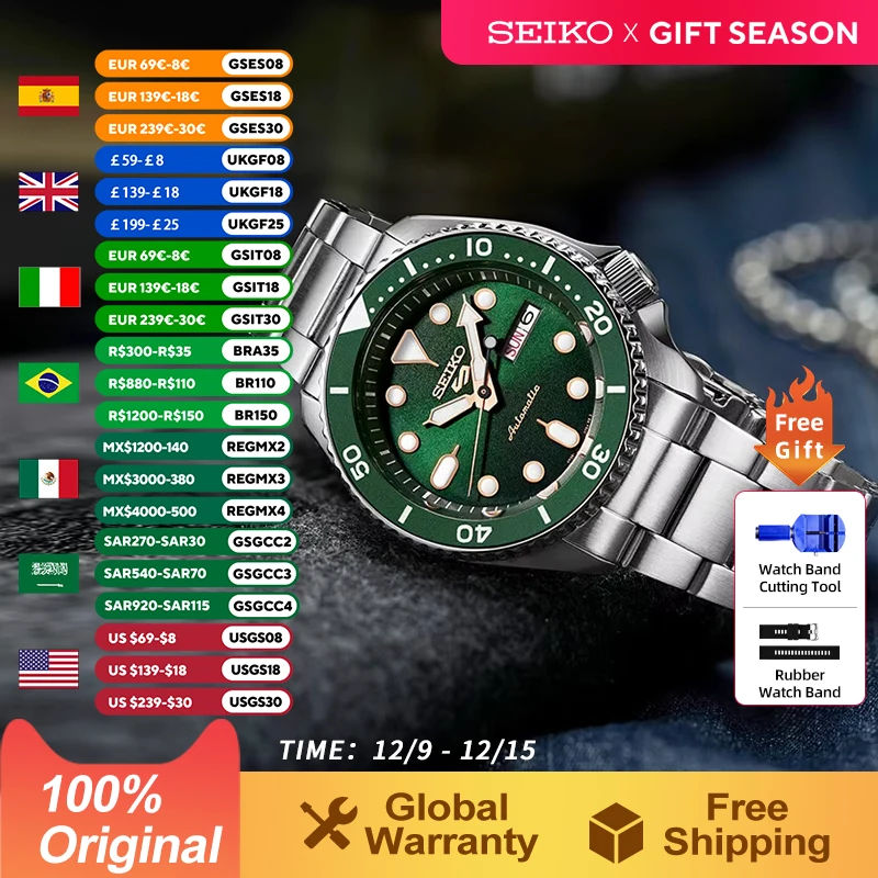 New SEIKO 5 Original Japan Watch Automatic Mechanical Diving Watch Men 10bar Waterproof Luminous Sport Fashion Men\'s Watches