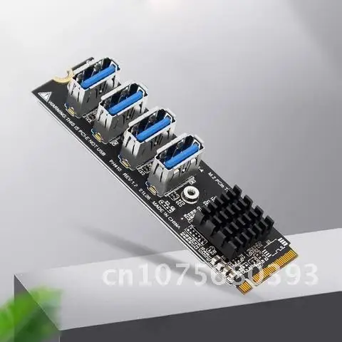 

New Durable M.2 M K2022 EY PCI-E Riser Card 4-port PCI-E X1 Adapter Module 1 to 4 Expansion Board for Windows XP Vista Portable