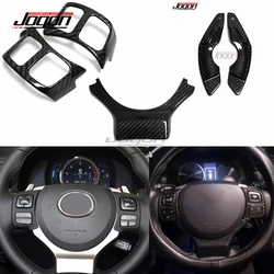 Carbon Fiber Car Interior Steering Wheel Panel Frame Button Shift Paddle Cover Trim Accessories For Lexus IS NX RC 2016-2018