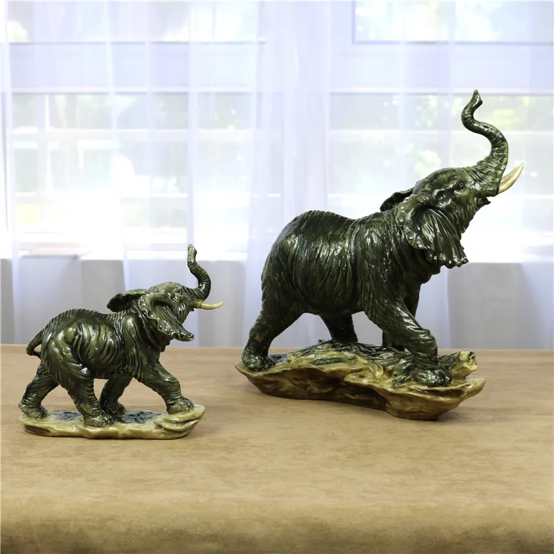 Imagem -05 - Polyresin Elefante Escultura para Home Decor Vivid Mãe e Bebê Estátua Mascote Artesanato Ornamento Presente de Aniversário