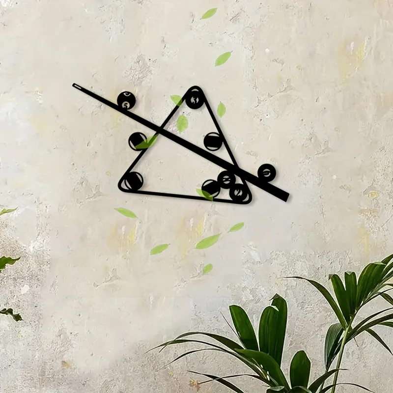 Metal Wall Art Billiards Pool Player Wall Decor Game Room Bar Man Cave Unique Gift Men Sportsman Black Iron Hanging Sculpture