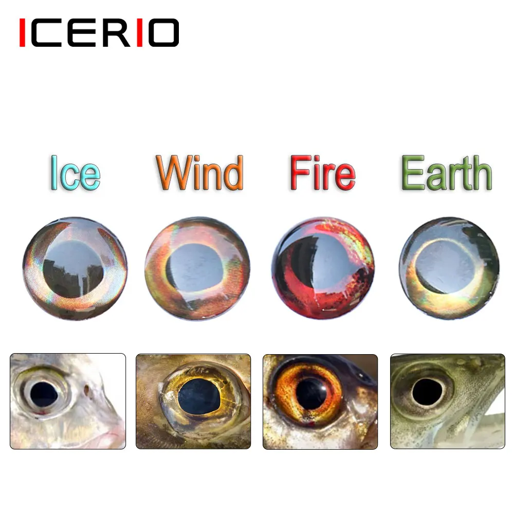 

ICERIO 100PCS Holographic 3D 4D Fish Eyes For Fly Tying Streamer Flies Baitfish Wood Plastic Lures Saltwater Fishing Lures