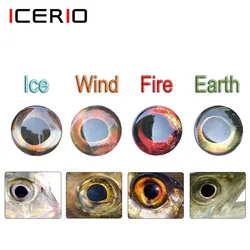 ICERIO 100PCS 홀로그램 3D 4D 물고기 눈 플라이 타잉 스 트리머 파리 Baitfish 나무 플라스틱 바닷물 낚시 미끼를 미끼