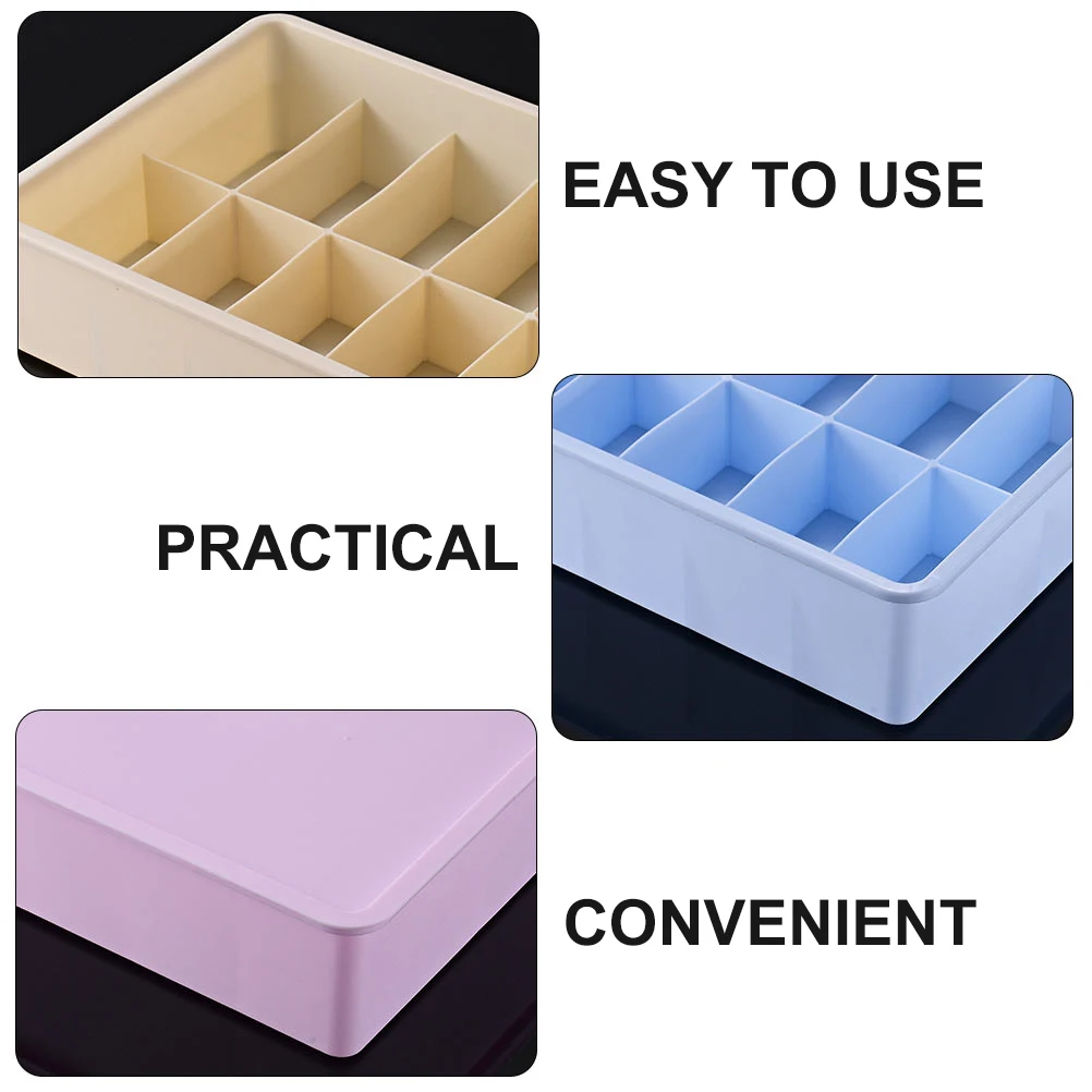 

Plastic Storage Container Multi Compartment Underwear Organizer Lingerie Box Socks Ties Bra Closet Travel Car
