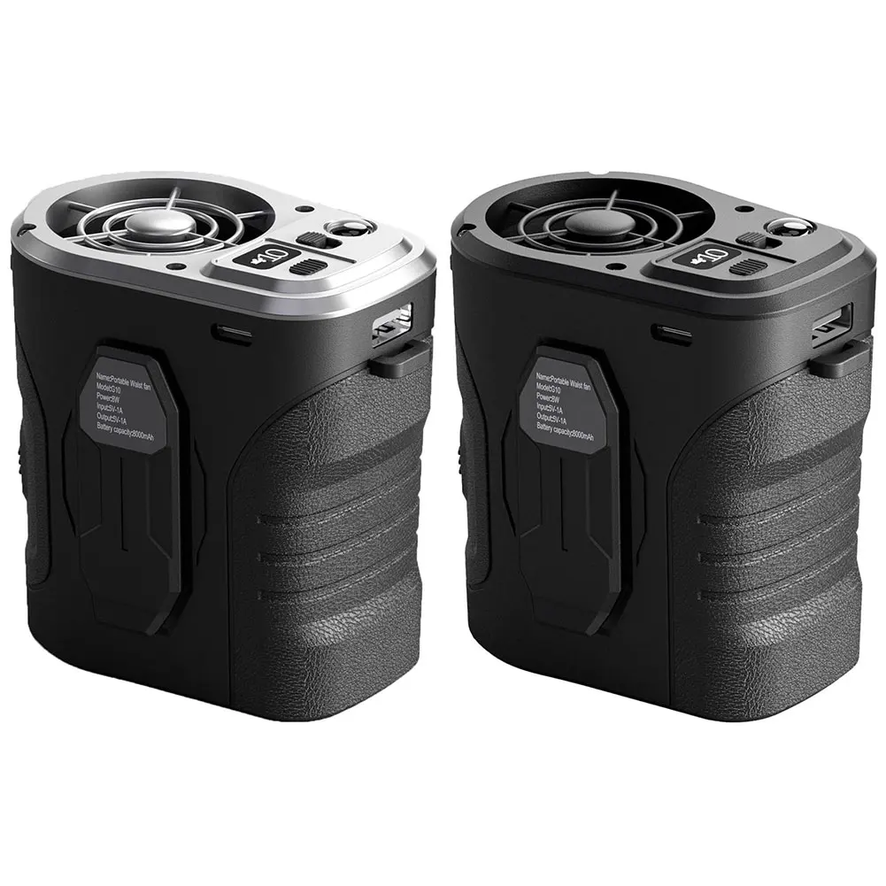 

USB-охлаждающий поясной вентилятор, многофункциональный поясной вентилятор с зажимом, персональный носимый вентилятор со светодиодной подсветкой для путешествий, рыбалки, кемпинга