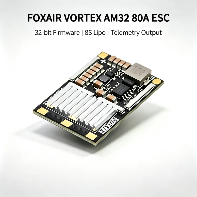 FOXAIR VORTEX AM32 80A 32Bit Single ESC 2‑8S Lipo No BEC Current Return FPV Drone Fixed Wing RC Car Boat Parts