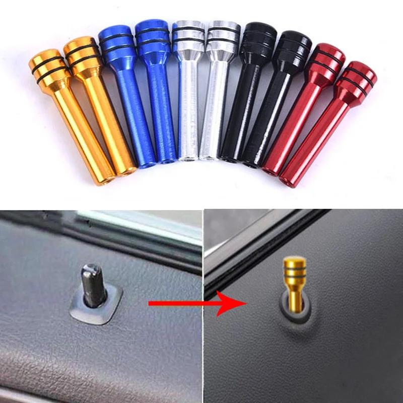 Car Door Lock Pins for Auto Truck Security Door Lock Stick Pin Cap Universal Aluminum Alloy Car Decoration Accessories