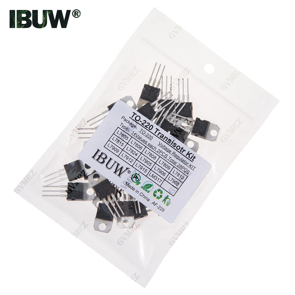 28 قطعة 14 قيمة TO-220 مجموعة الترانزستور (L7805/L7812/LM317 إلخ) منظم الجهد لمشروع إمداد الطاقة الصناعية DIY