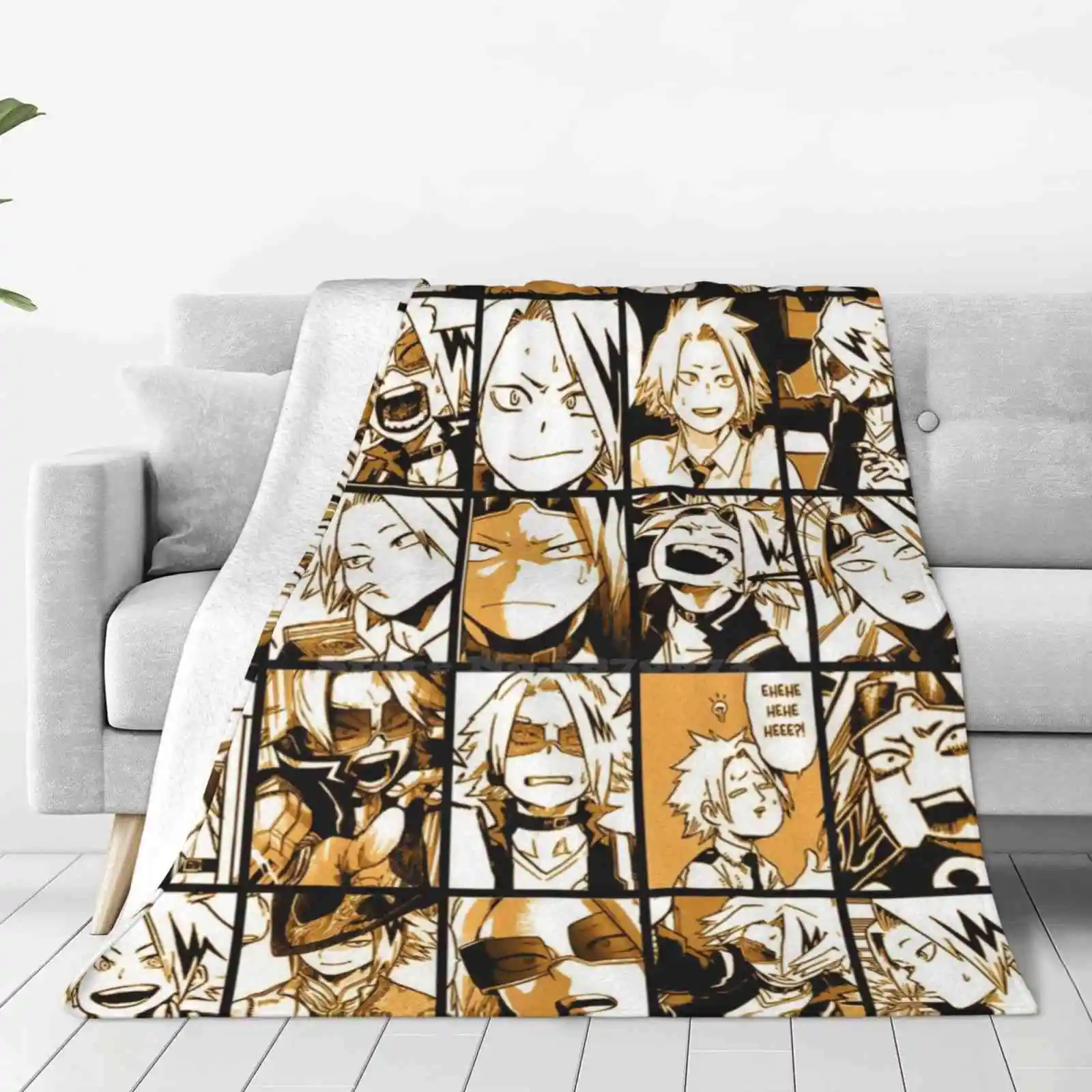 

Bnha Kaminari Denki Collage New Arrival Fashion Leisure Warm Flannel Blanket Boku No Hero Academia Collage Official Art Manga