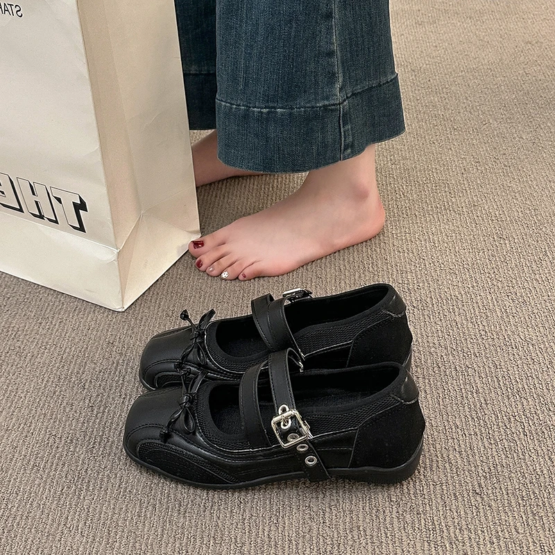 Bow Mary Jane Damenschuhe 2026 Frühling Neu Flacher Absatz Flacher Einstieg Weiche Sohle Vielseitige Freizeitschuhe