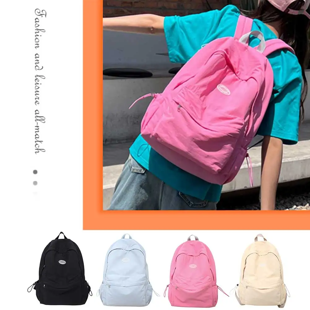 

Рюкзак унисекс на каждый день с сетчатыми карманами, повседневная школьная сумка с регулируемым ремешком, водонепроницаемая легкая нейлоновая сумка для занятий спортом для отдыха