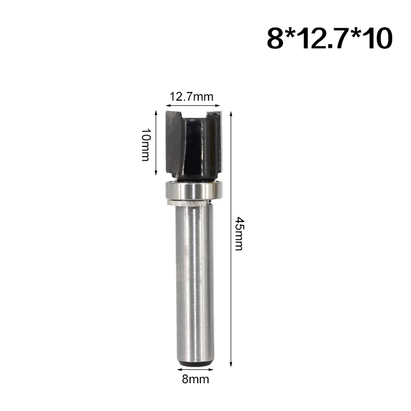 1PC 8MM Shank Milling Cutter Wood Carving Flush Trim Router Bit Pattern Bit Top Bottom Bearing 1/2\