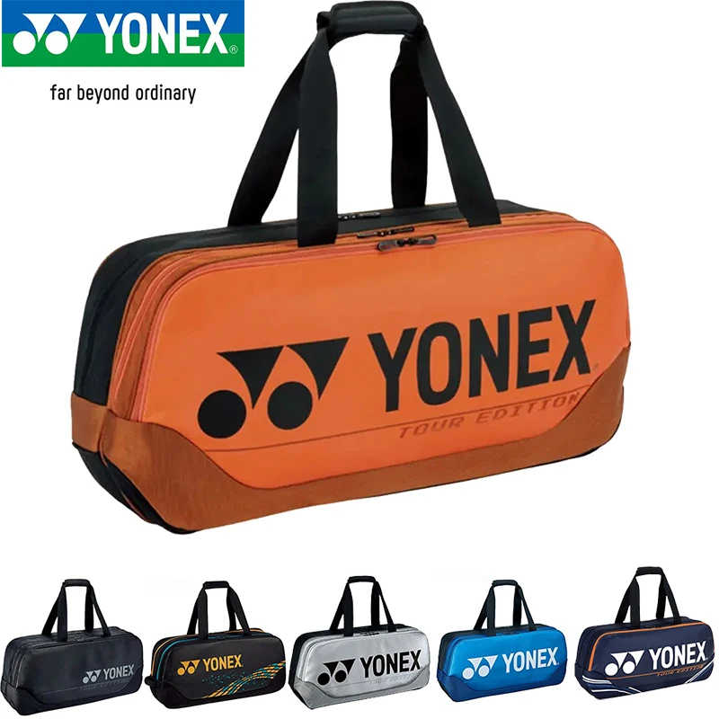 YONEX Unisex Badminton Tennis Bag Backpack Square Bag  6-pack Large Capacity Competition Strap Independent Shoe Compartment