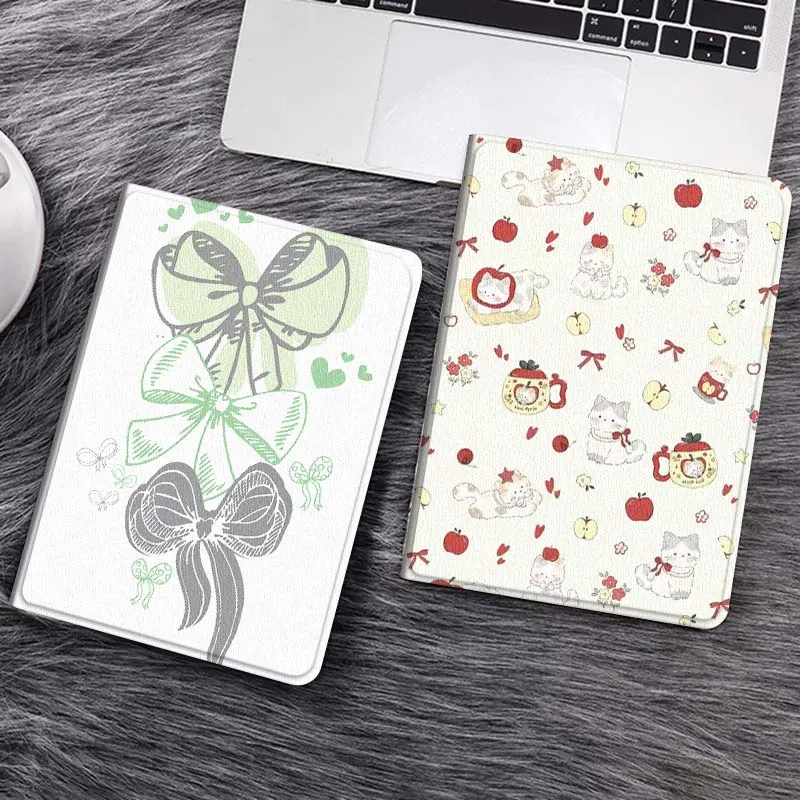 

Sweet Bowknot Cartoon Art Pretty Gift Tablet Case For Samsung Tab Galaxy S6 S11 A A7 A8 A9 A11 10.1 10.4 10.5 Plus Lite