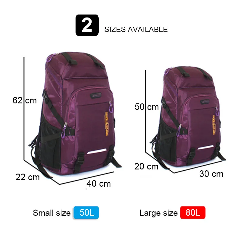 Sac à dos de voyage de grande capacité pour hommes, sac à dos en nylon pour sports de plein air, escalade, camping, randonnée, sac à dos, bagage,