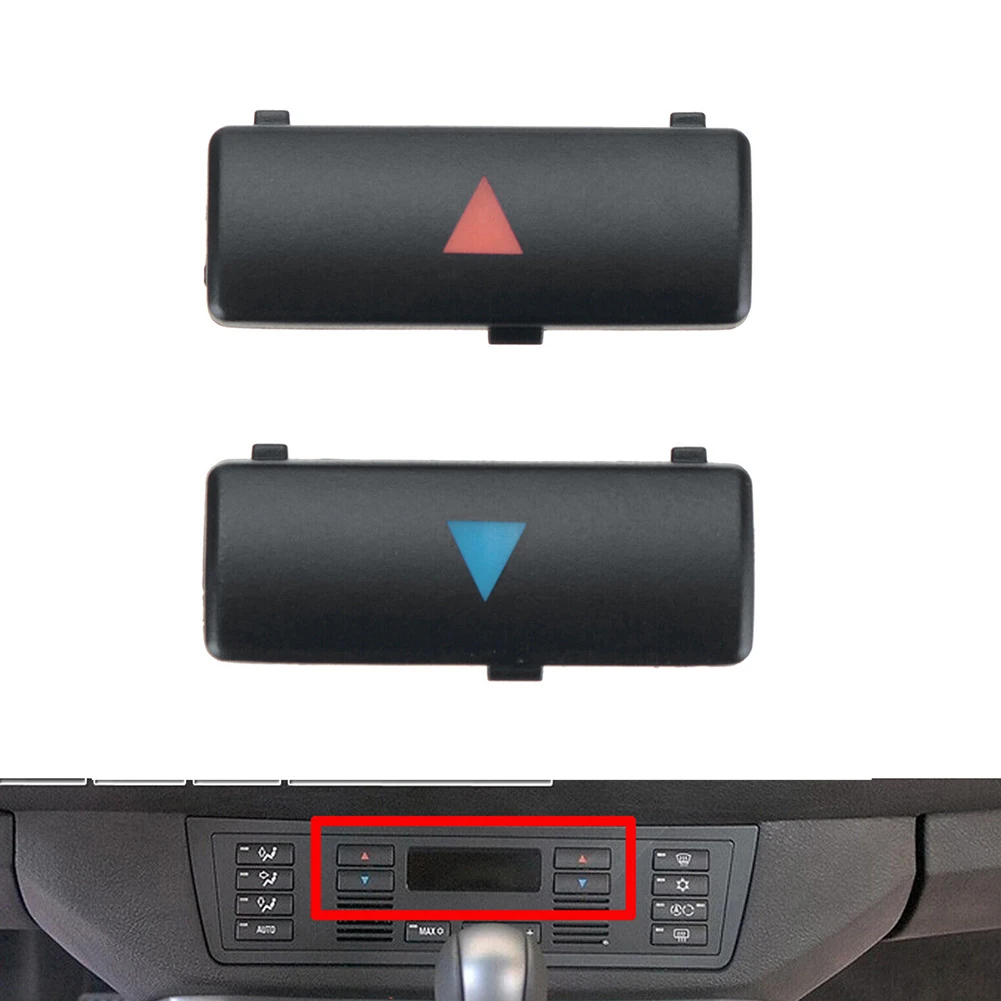 2Pcs Car Air Conditioning Panel Buttons Climate A/C Control Up & Down Button Black A/C Control Switch Button For BMW E53 E39 M5