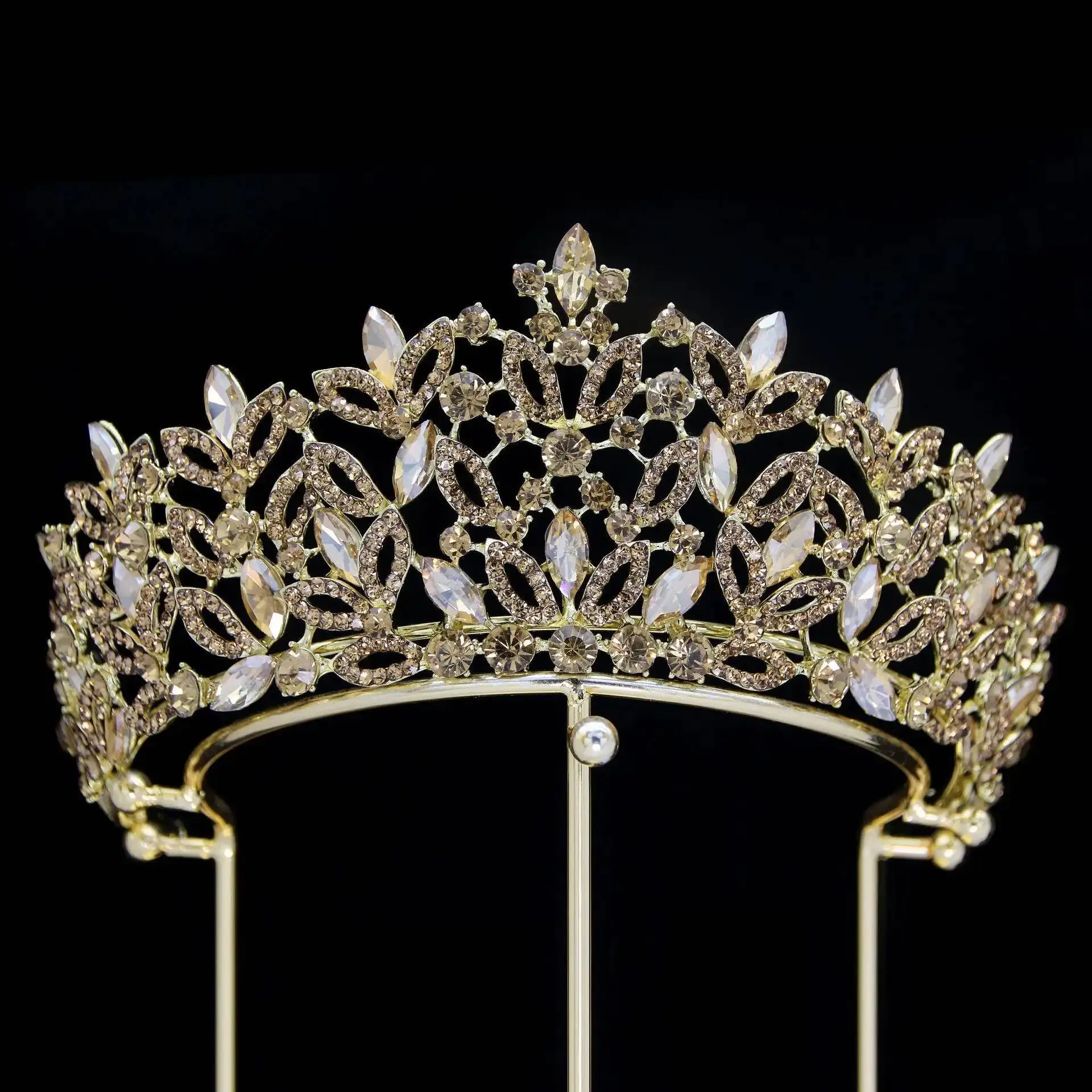 Baroque Crystal Crowns For Queen Women Princess Bridal Tiara Crown For Wedding Pageant Bride Diadem Prom Hair Jewelry Headpiece