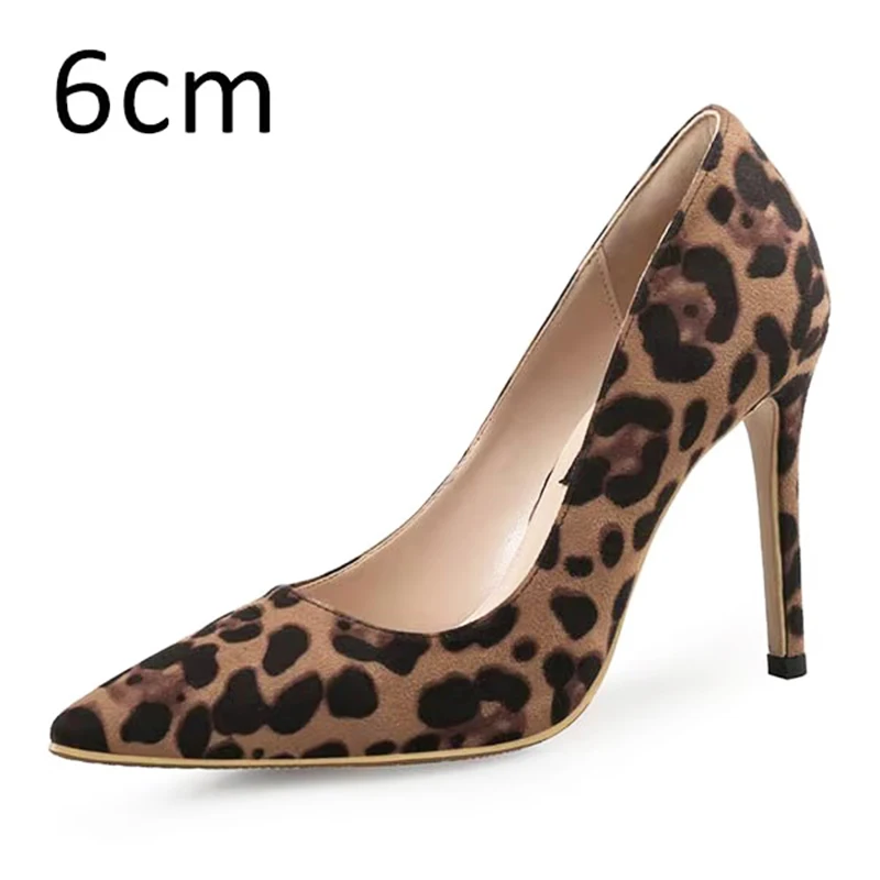 Autumn Sexy Leopard Women Shoes High Heels 6-10CM Elegant Office Pumps Shoes Women Animal Print Pointed Toe Luxury Singles Shoes