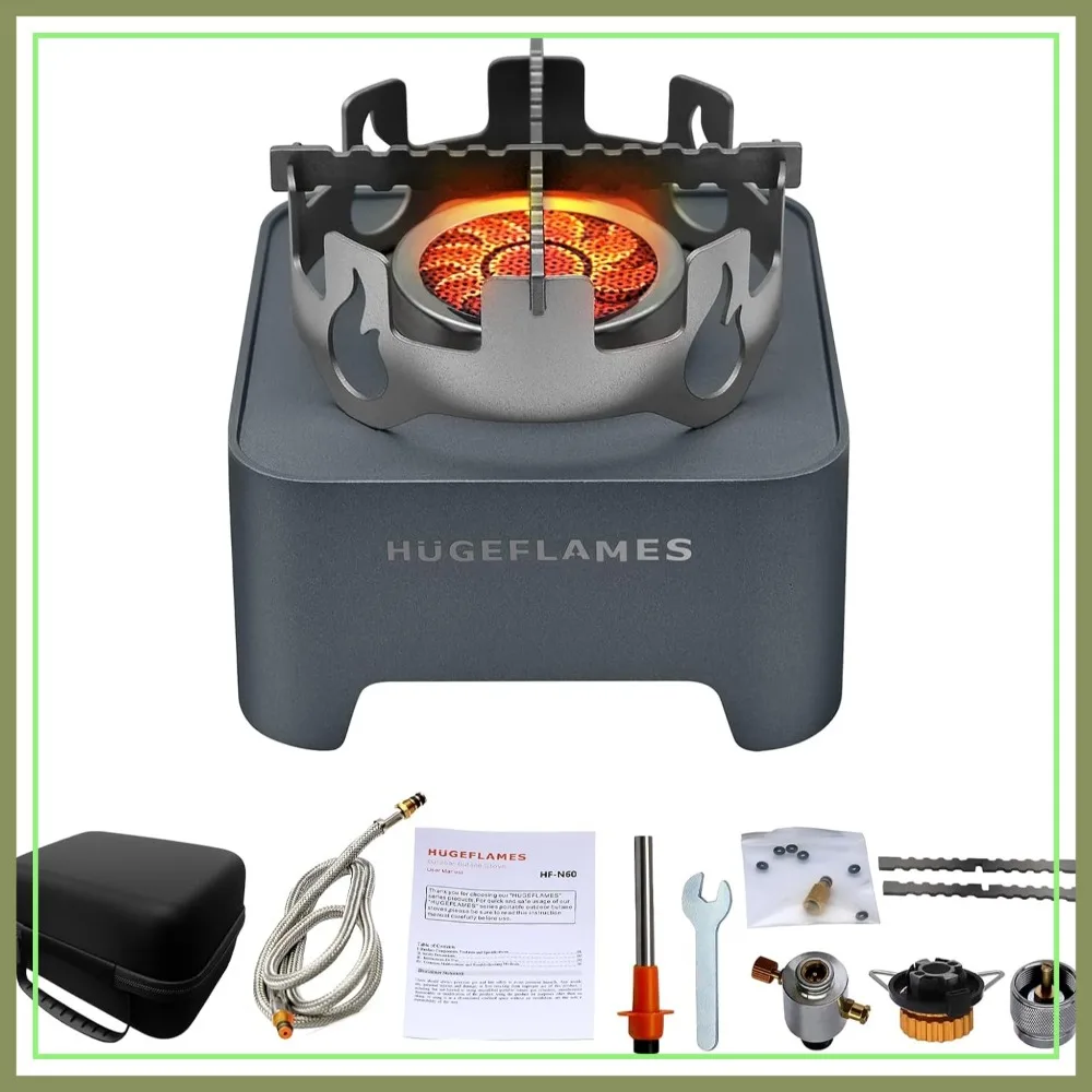 

Propane Camping Stove with Carrying Case & Ignition, Portable Gas Stove for Outdoor Camping BBQ Hiking