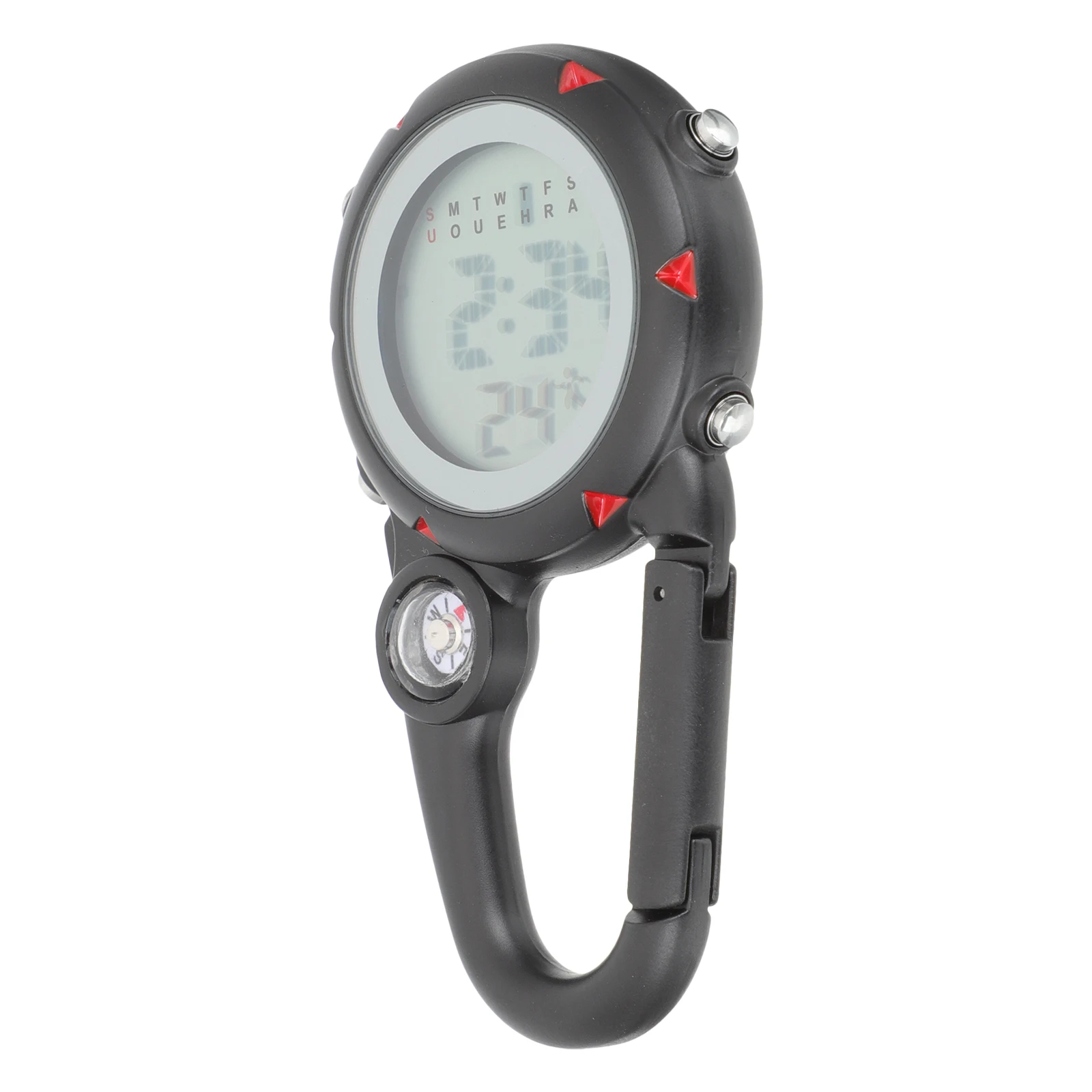 

Multifunctional Mountaineering Buckle Watch Blue Clip on Backpack for Men Women Alarm Clock Date Nurse Doctor Chef Outdoor Use