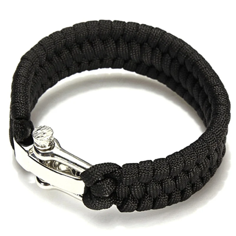 Braccialetti intrecciati Paracord per uomo donna campeggio esterno paracadute corda chiusura braccialetto di sopravvivenza multifunzione regolabile