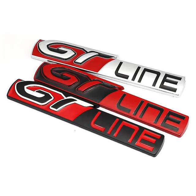 20X 3D Metal GT Line GTLINE Logo Rear Boot Trunk Emblem Side Fender Badge Decals for 308 508 3008 5008 Stickers Stinger