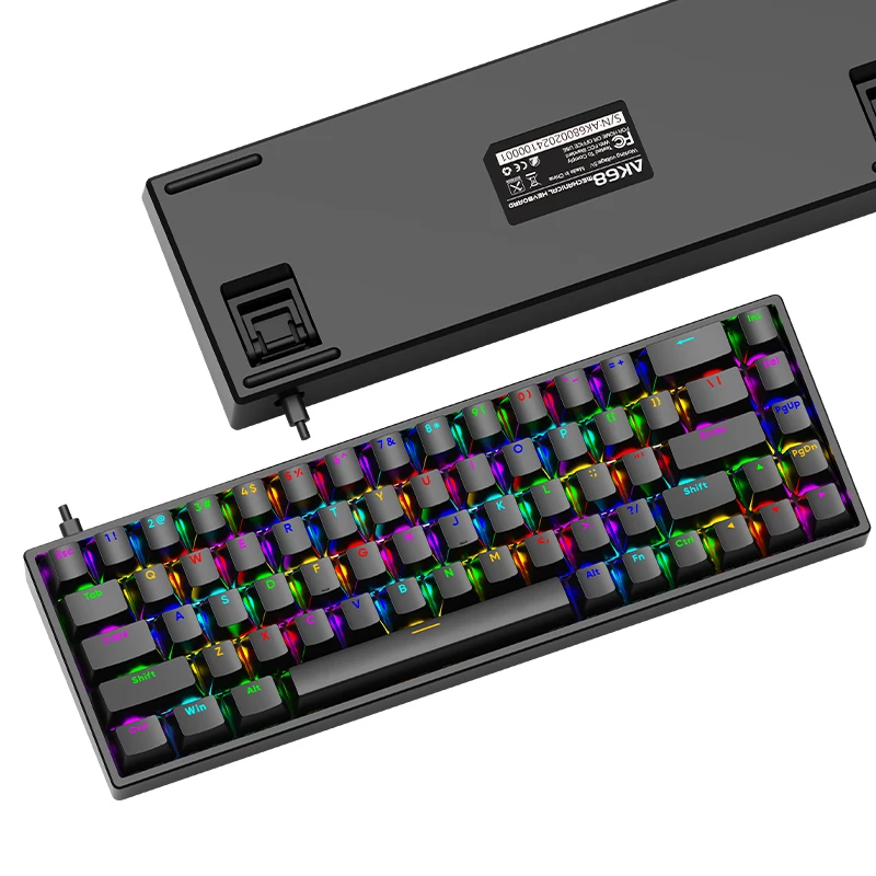 SOREX AK68 Mechanisch toetsenbord ABS Keycap 68 toetsen Bedraad gamertoetsenbord Hot Swap Aangepaste pakking voor pc-laptop