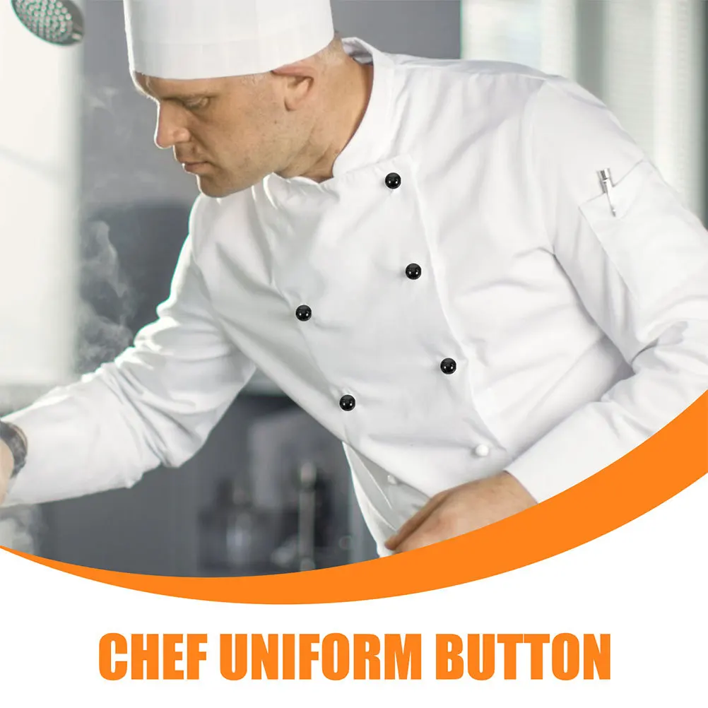 Boutons de manteau de Chef en plastique, 50 pièces, Kit de couture de remplacement d'uniforme élégant en forme de boule ronde pour vestes de costumes professionnels