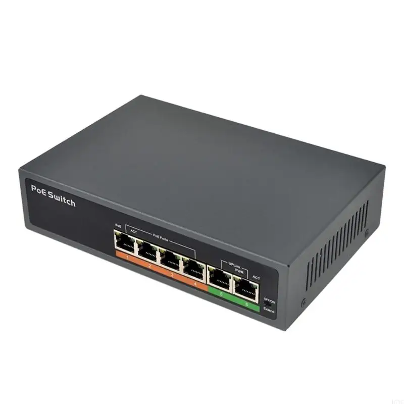 D7YC 6 Cổng Gigabit 100/1000Mbps PoE 4 Cổng POE @ 43W IEEE802.3AF, 2 Cổng Gigabit Uplink, PSE604EX