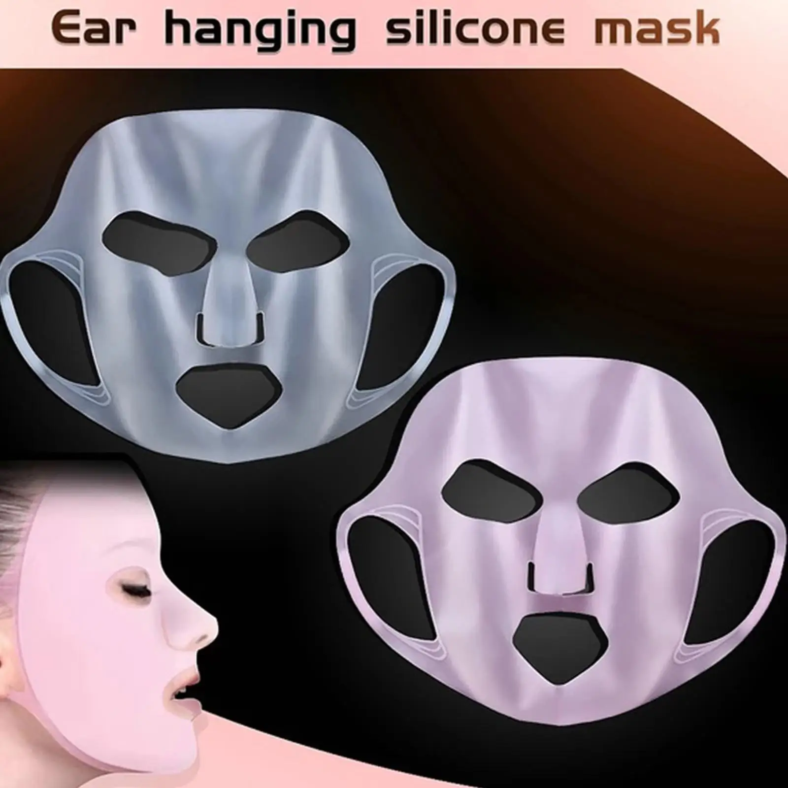 Silicone Face Mask Reusable Moisturizing Lifting Firming Anti Wrinkle V Shape Face Firming Gel Sheet Mask Ear Fixed Skin Care