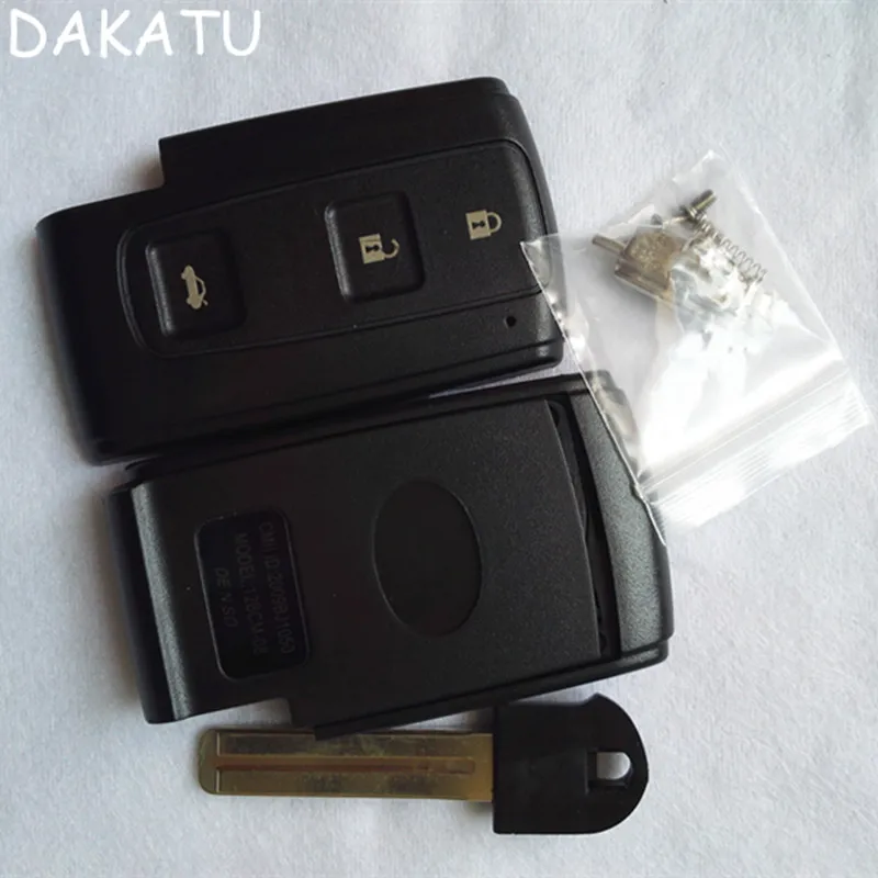 DAKATU Replacement Key Shell Case for TOYOTA CROWN 2.5 3.0 Car Key Remote Smart Key Shell Cover 3 Buttons With Uncut Blade