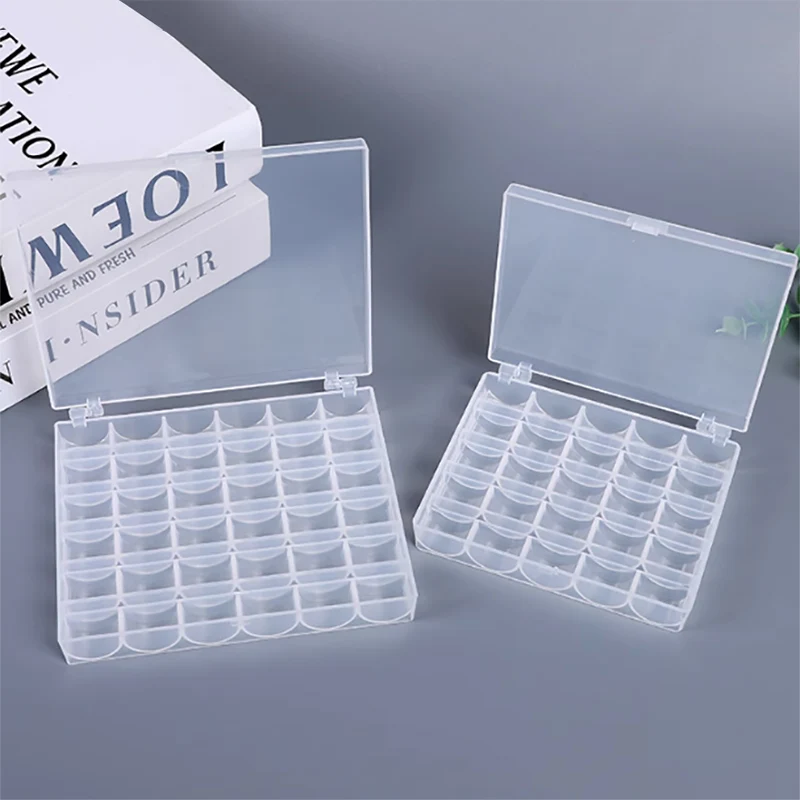 

25Pcs Clear Sewing Machine Bobbins Spools Empty Bobbins Spools Plastic Storage Box For DIY Embroidery Home Sewing Accessories