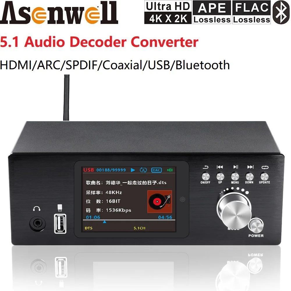 

HDMI 2.0 Switcher 3x1 Audio Extractor 5.1 Decoder ARC SPDIF Optical Coaxial PC-USB AUX USB Flish Driver 5.8G Audio DTS Dolby AC3