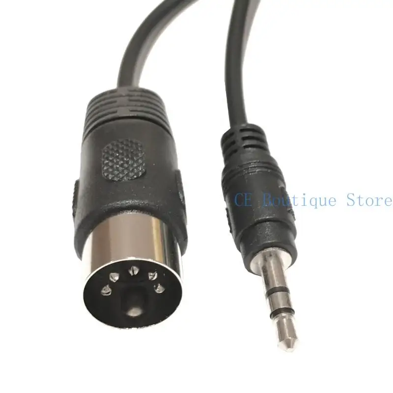 652F 5-Pin DIN-Male Cable, 5 Pin Din MIDI Plugs to 3.5mm(1/8in) Stereo Male Plug Stereo Cable for Midi Device