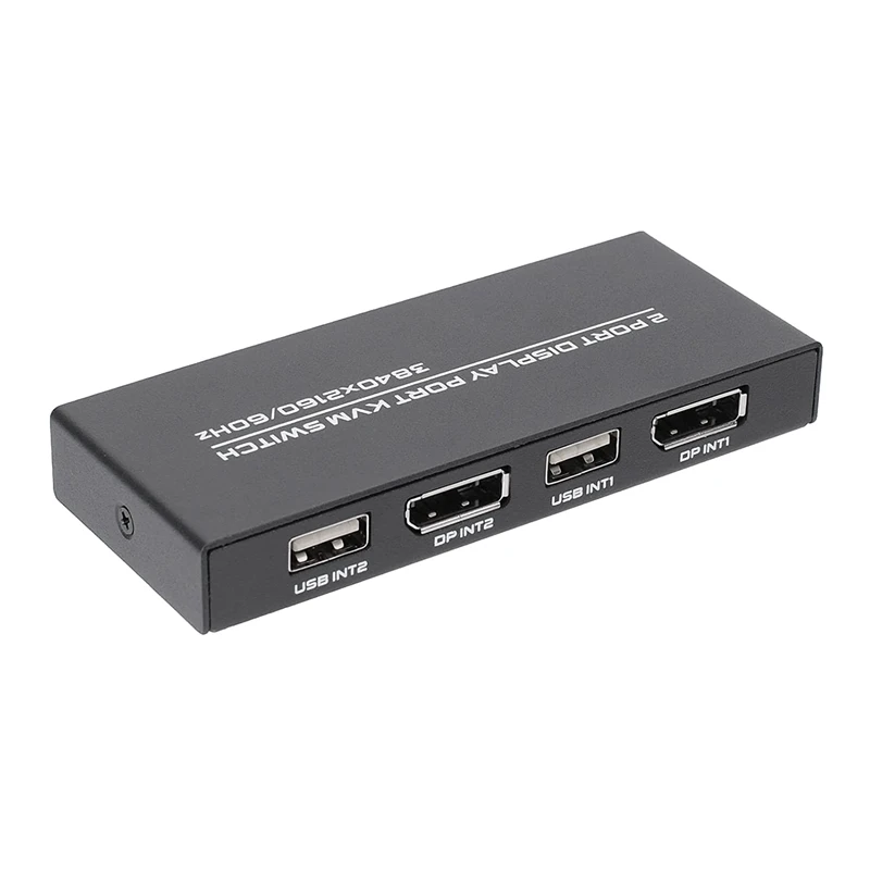 

Квм-переключатель Displayport, 4K @ 60 Гц DP USB-переключатель для двух компьютерных клавиатур, мыши и мониторов Ultra HD