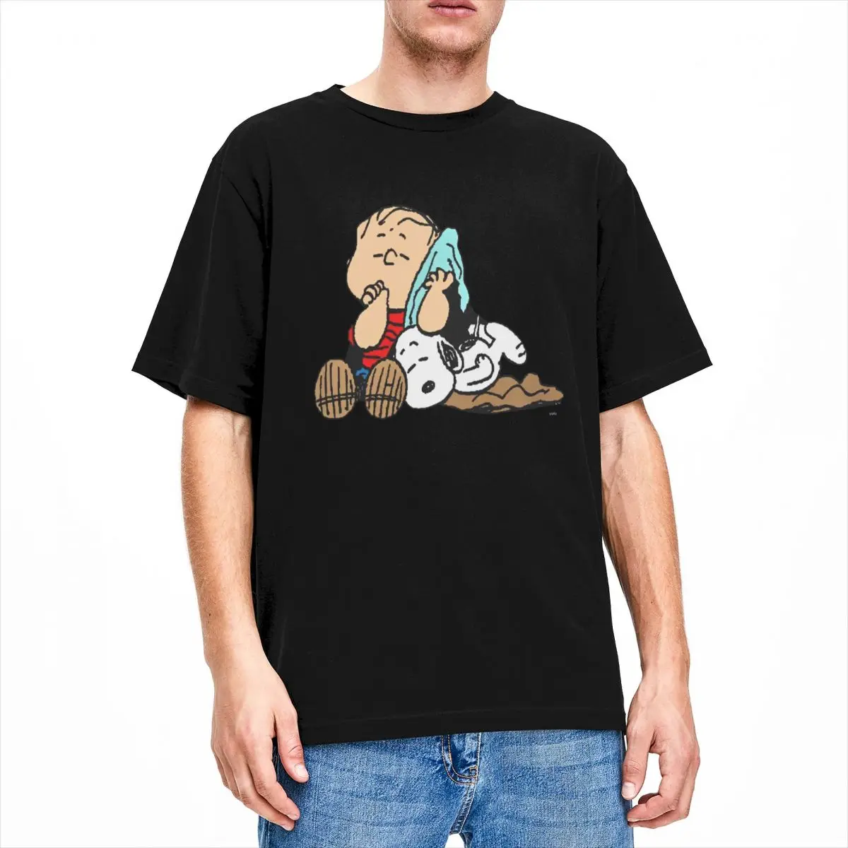 Peanuts Charlie Brown And Snoopy 100% Cotton T Shirts Popular Tee Shirt for Men\'s Summer Y2K Classic Design Short Sleeve Tees