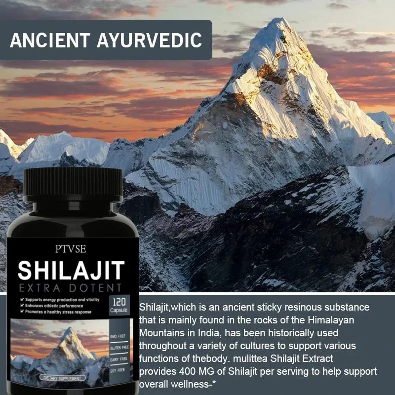 Pure Himalayan Shilajit Efficient Organic Capsules  contain fulvic acid and trace minerals, enhancing energy and immunity