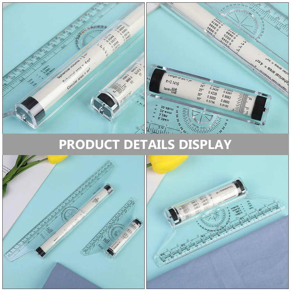 Parallel Roller Ruler Drawing Angle Scale Measuring Engineers Use Rolling Tool for Students Plastic Design