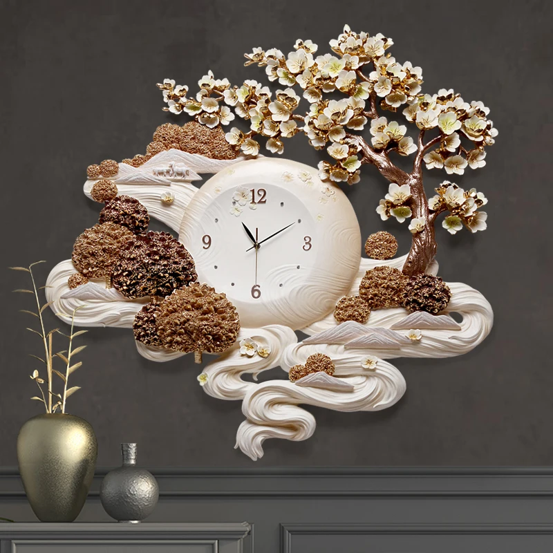 

High quality modern simple resin wall clock for living room silent round custom clock