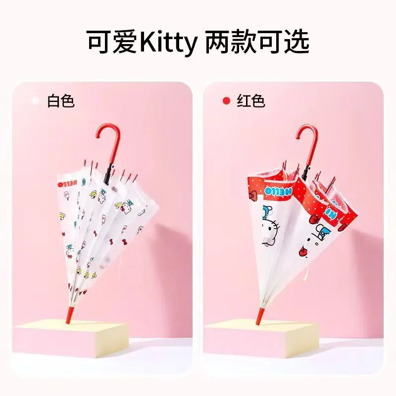 

Sanrio Hello Kitty's новый зонт от солнца Poe матовый студенческий милый мультяшный водонепроницаемый ветрозащитный автоматический зонт с длинной ручкой