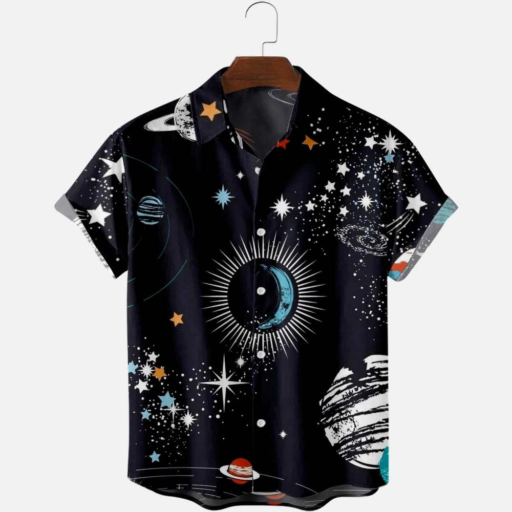 Hawaiiaanse shirts voor heren vakantie strandstijl kokospalm print grijze kleur shirts korte mouw zomer strandvakantie tops