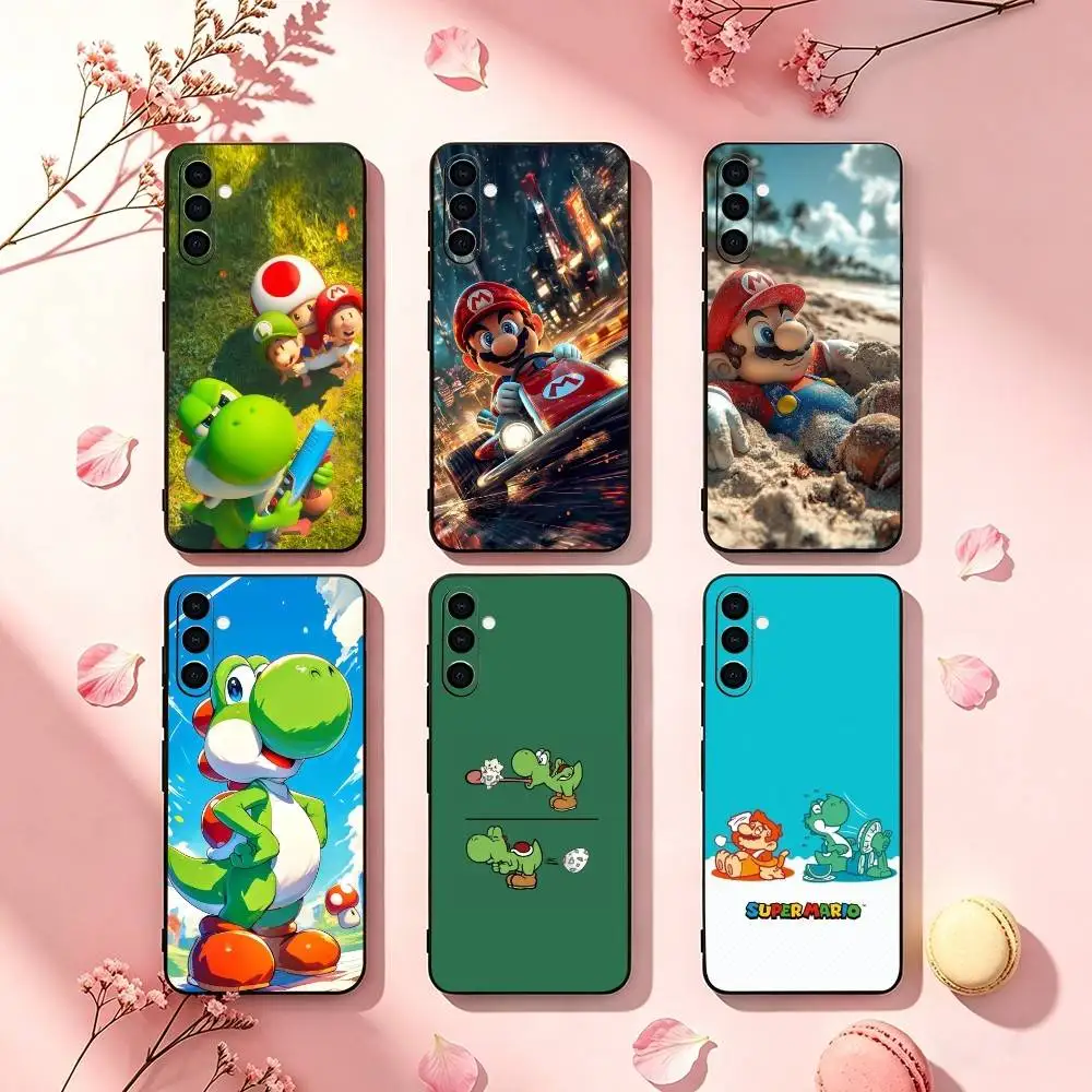 

Super-M Marios Yoshi Game Phone Case For Samsung Galaxy A73,A72,A71,A70,A53,A52,A51,Others Soft Black Cover