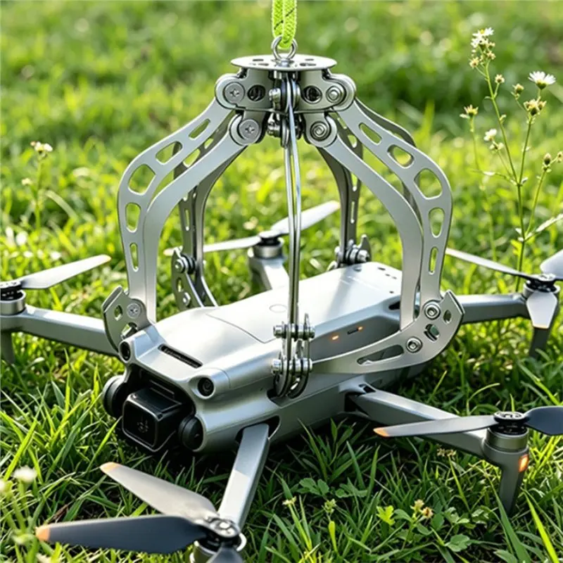 A73E-Light Weight Stainless Steel Drone Accessories Drone Rescue Claw Hook Roof Object Grabber Mechanical Gripper Clip