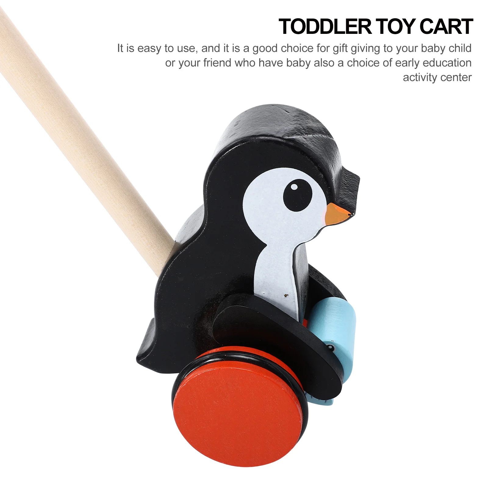 รถของเล่นไม้รูปสัตว์การ์ตูนแบบผลัก-ดึง สำหรับเด็กวัยหัดเดิน รถหัดเดินเด็ก ของเล่นเสริมพัฒนาการ