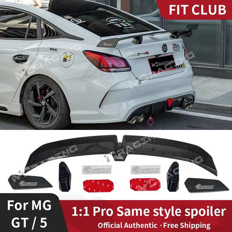 ABS GT Original Style Spoiler For MG GT 2021 2023 2024 MG5 Rear Door Tail Trunk Stereoscopic Tail Wing Carbon fiber pattern