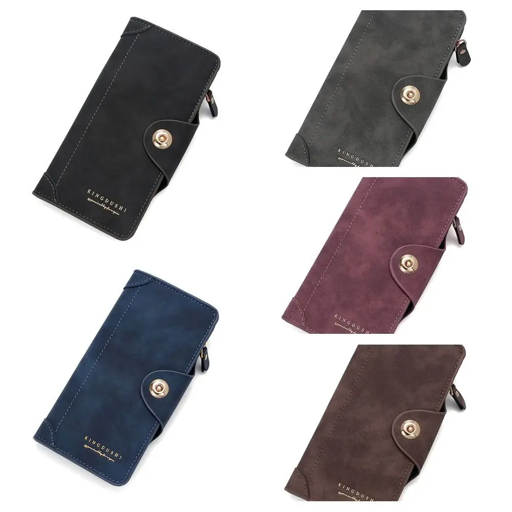 Monedero sencillo de PU para hombre, cartera para tarjetas de marca, bolso de mano de negocios de gran capacidad, monedero, cartera plegable, tarjetero de identificación para mujer