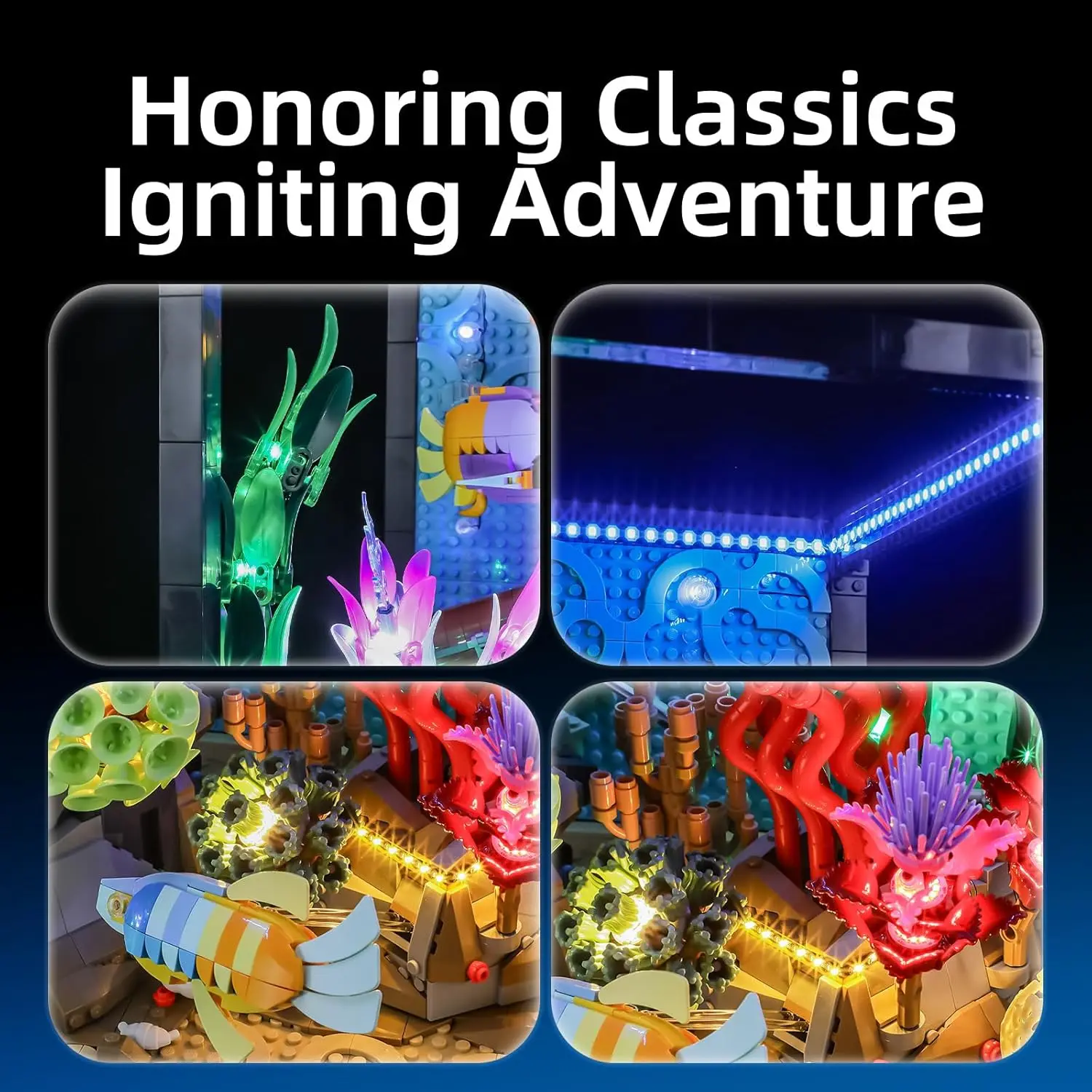 Hprosper LED Light for lego 10366 Icons Tropical Aquarium Decorative Lamp With Battery Box(Not Include Lego Building Blocks)