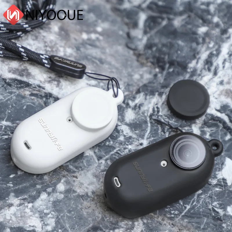 Camera Silicone Protective Cover Lens Protector Case Neck Strap Accessories for Insta360 GO 3