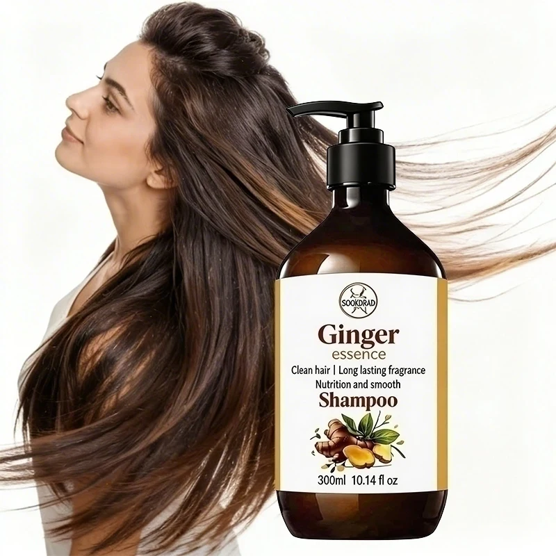 Ginger Essence Shampoo, Soothe Irritated Scalp, Refresh Hair Roots, Soft Silky Strands, 300ml For Late Crowd